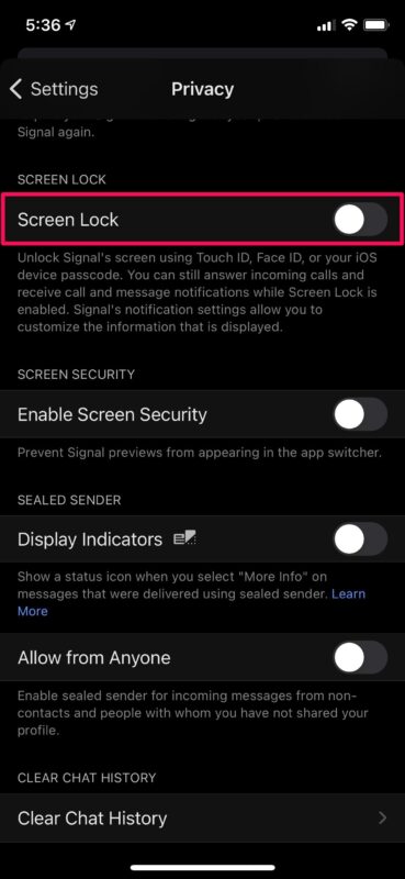 如何在iPhone上使用FaceID或TouchID锁定信号