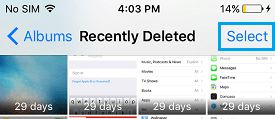 在 iPhone 上选择最近删除的相册中的照片