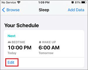在 iPhone 健康应用程序上编辑睡眠时间表