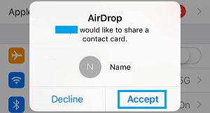 在 iPhone 上接受 AirDrop