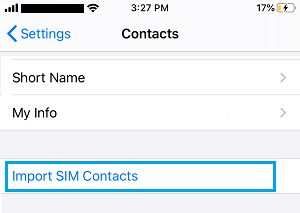 在 iPhone 上导入 SIM 卡联系人选项