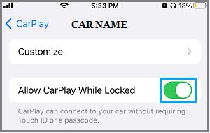 iPhone 锁定时允许 CarPlay