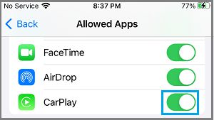 允许在 iPhone 上使用 CarPlay