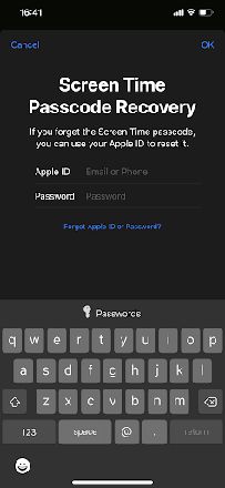 我不记得我的屏幕时间密码