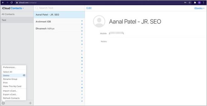 在 Mac 上从 iCloud 删除群组或联系人