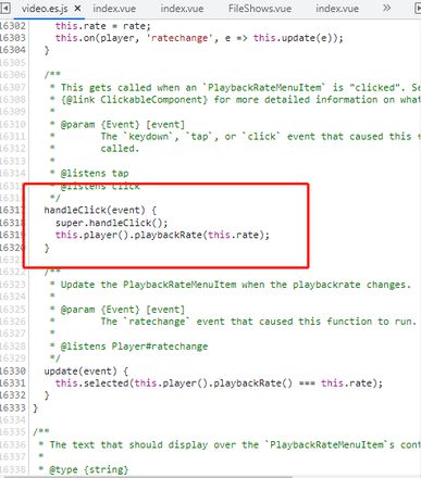 vue项目中使用Video.js  切换倍速时报错 this.player(...).playbackRate is not a function  错误代码位置在依赖源码里  怎么解决？