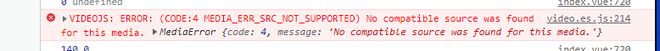 Video.js  提示No compatible source was found for this media. 怎么解决？