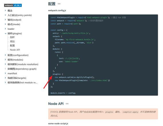 pugins文件应该放在webconfig.js的那个地方，是module,还是什么？