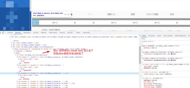 给tr标签添加伪元素，结果都给td了