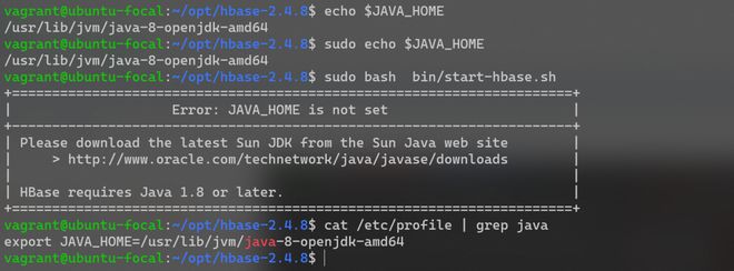 为什么 sudo bash 找不到 JAVA_HOME