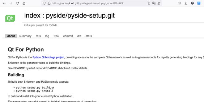 pyside6 的源代码如何 clone？