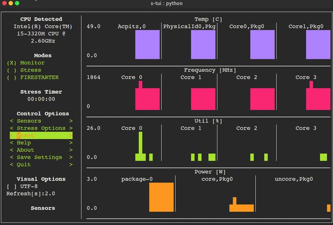 Linux 下有什么命令行工具以时序显示 CPU 占用率？