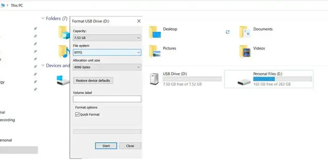 如何在 NTFS 文件系统中格式化 USB 驱动器