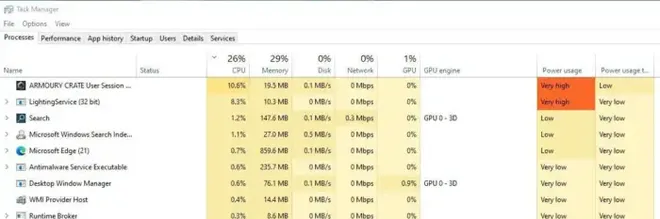 ArmouryCrate.UserSessionHelper.exe CPU 使用率高