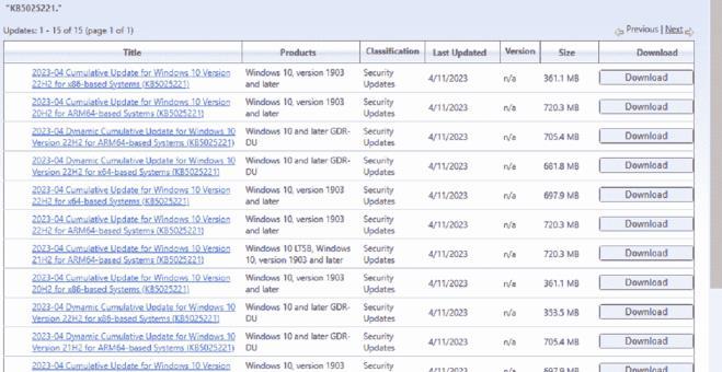 修复KB5025221在Windows10中安装失败并出现错误