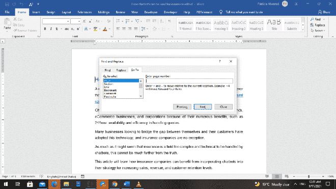 如何删除Microsoft Word文档中的多个页面