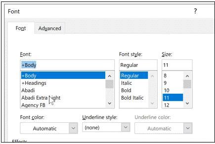 如何更改Microsoft Word中的默认字体