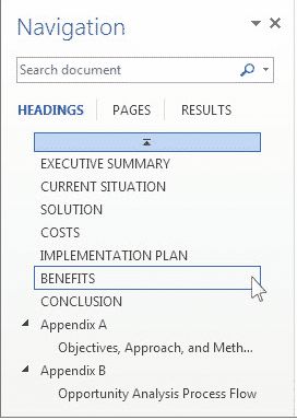 如何使用Microsoft Word中的导航窗格