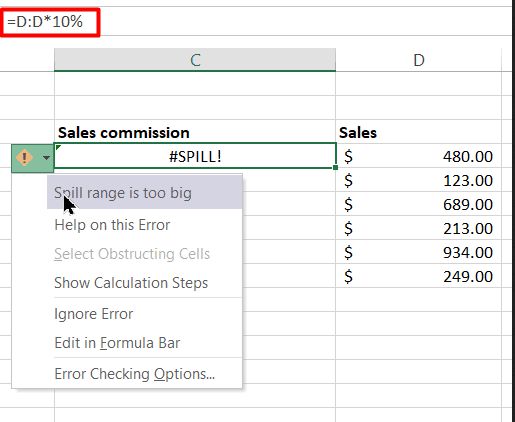 如何修复Excel #SPILL错误（5种简单方法）