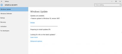 Windows 10 更新问题后出现蓝屏