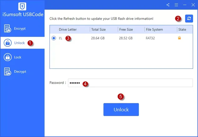 使用 iSumsoft USBCode 解锁 USB