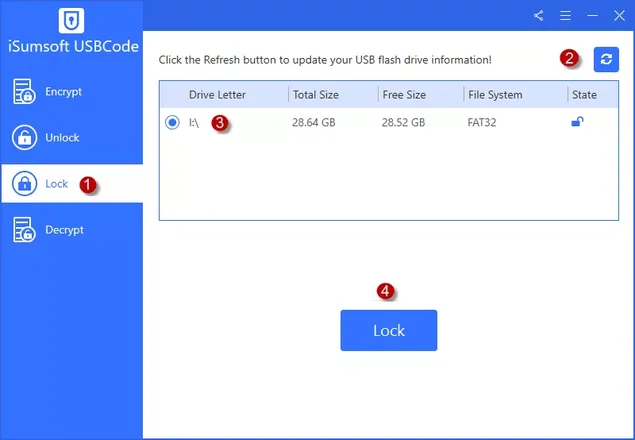 使用 iSumsoft USBCode 锁定 USB