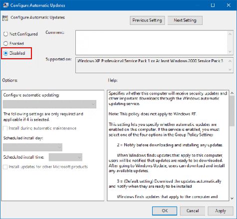如何在Windows10/8/7中启用或禁用自动更新