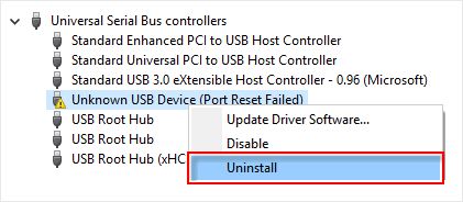 卸载未知 USB 设备