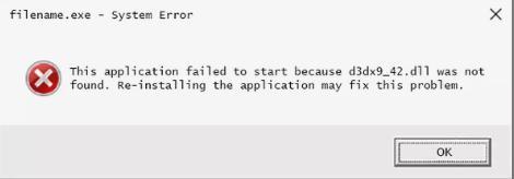 如何修复D3dx9_42.dll未找到或丢失错误
