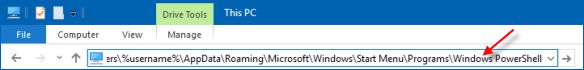 访问 Windows PowerShell 文件夹