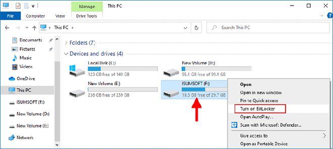 如何在Win10中使用或不使用BitLocker加密USB闪存驱动器