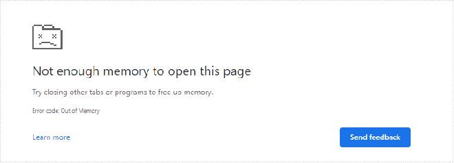 Chrome中内存不足，无法打开此页面错误-已修复