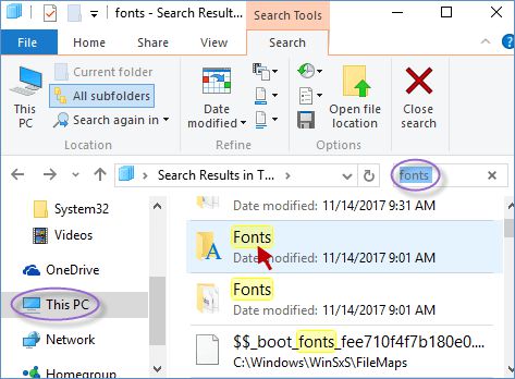 查看Windows10中已安装字体的5种方法