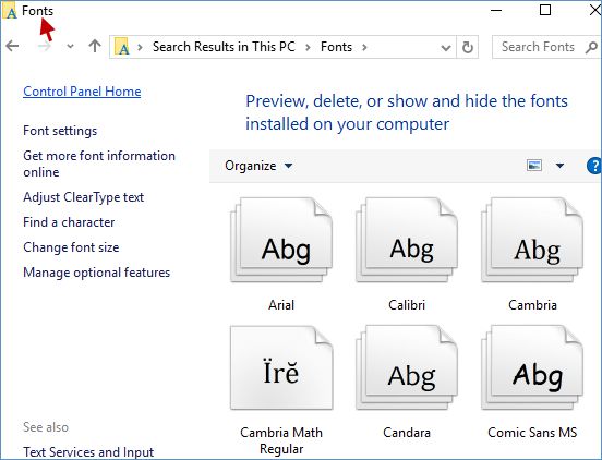 查看Windows10中已安装字体的5种方法