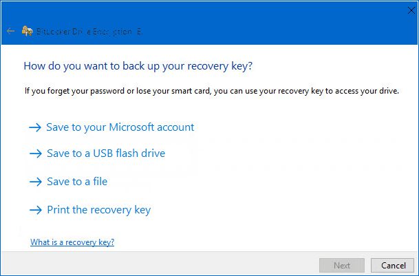如何在Windows10中检索BitLocker恢复密钥