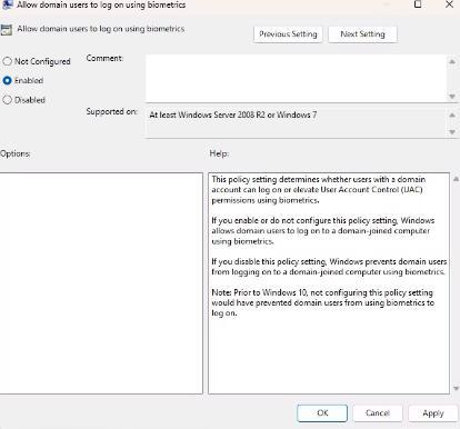 如何开启或关闭域用户使用生物识别技术？Win11系统教程