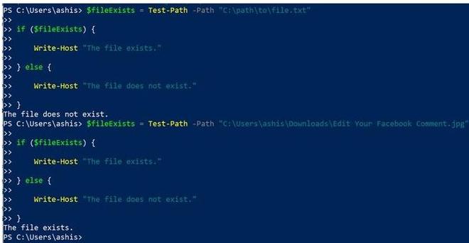 如何使用PowerShell判断文件是否存在