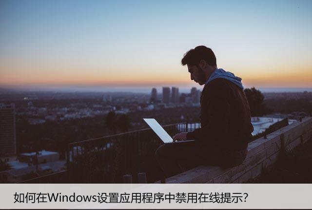 如何在Windows设置应用程序中禁用在线提示？