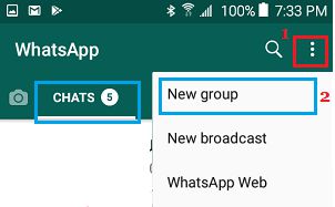 创建新的 WhatsApp 组