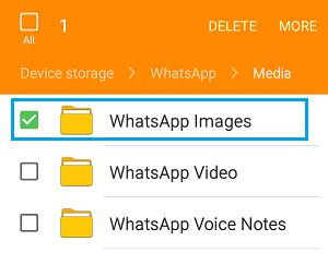 在 Android 手机上选择 WhatsApp 图片文件夹