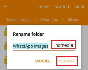 在 Android 手机上将 WhatsApp 图像文件夹重命名为 Nomedia