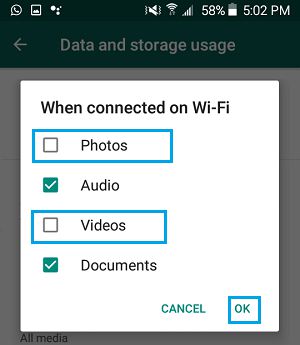 防止在 WiFi 上下载 WhatsApp 媒体