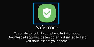 Android 手机上的安全模式提示