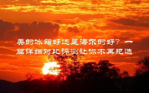 美的冰箱好还是海尔的好？一篇详细对比评测让你不再犯选择困难症