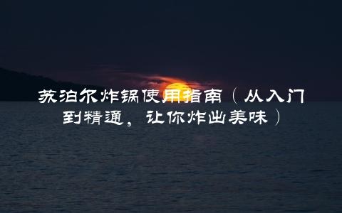 苏泊尔炸锅使用指南（从入门到精通，让你炸出美味）