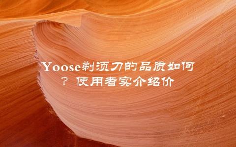 Yoose剃须刀的品质如何？使用者实介绍价