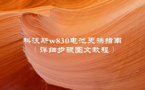 科沃斯w830电池更换指南（详细步骤图文教程）