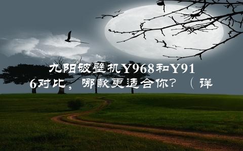 九阳破壁机Y968和Y916对比，哪款更适合你？（详细评测分析）