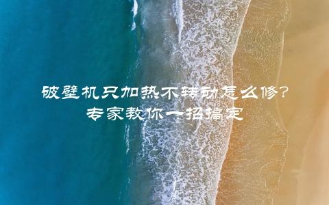 破壁机只加热不转动怎么修？专家教你一招搞定