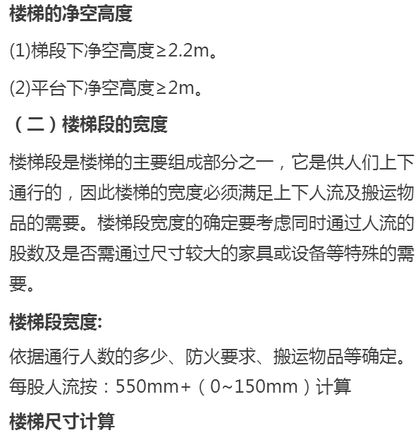 楼梯净高最低处1.85米（楼梯各种尺寸要求整理）